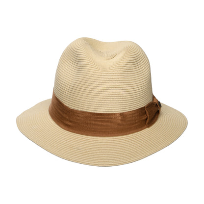 Brixton Hats Roma Packable Toyo Straw Fedora Hat - Natural-Bronze