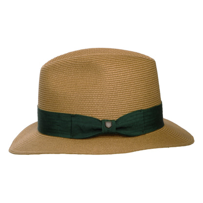Brixton Hats Roma Packable Toyo Straw Fedora Hat - Dark Tan-Forest