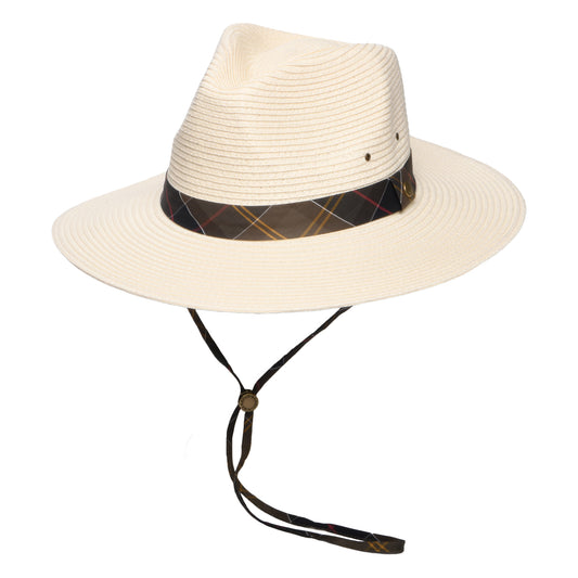 Barbour Hats Kirkstone Toyo Straw Fedora Hat - Natural-Tartan