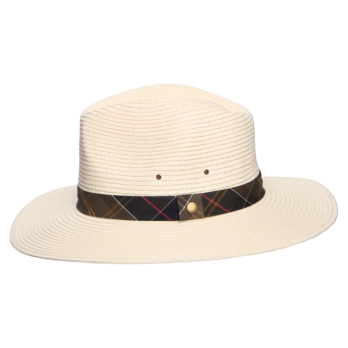 Barbour Hats Kirkstone Toyo Straw Fedora Hat - Natural-Tartan
