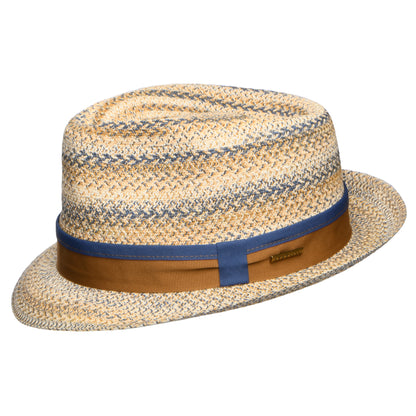 Stetson Hats Player Toyo Straw Trilby Hat - Natural-Blue