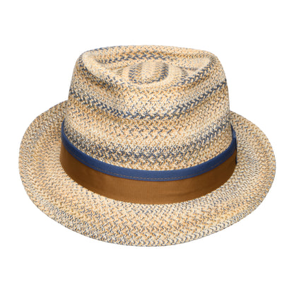 Stetson Hats Player Toyo Straw Trilby Hat - Natural-Blue