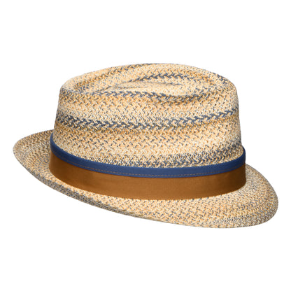 Stetson Hats Player Toyo Straw Trilby Hat - Natural-Blue