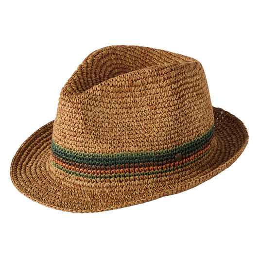 Failsworth Hats Santo Crocheted Toyo Straw Trilby Hat - Bronze