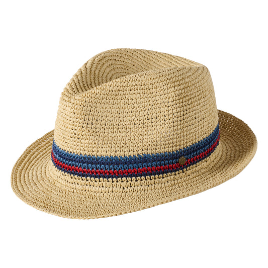 Failsworth Hats Santo Crocheted Toyo Straw Trilby Hat - Natural