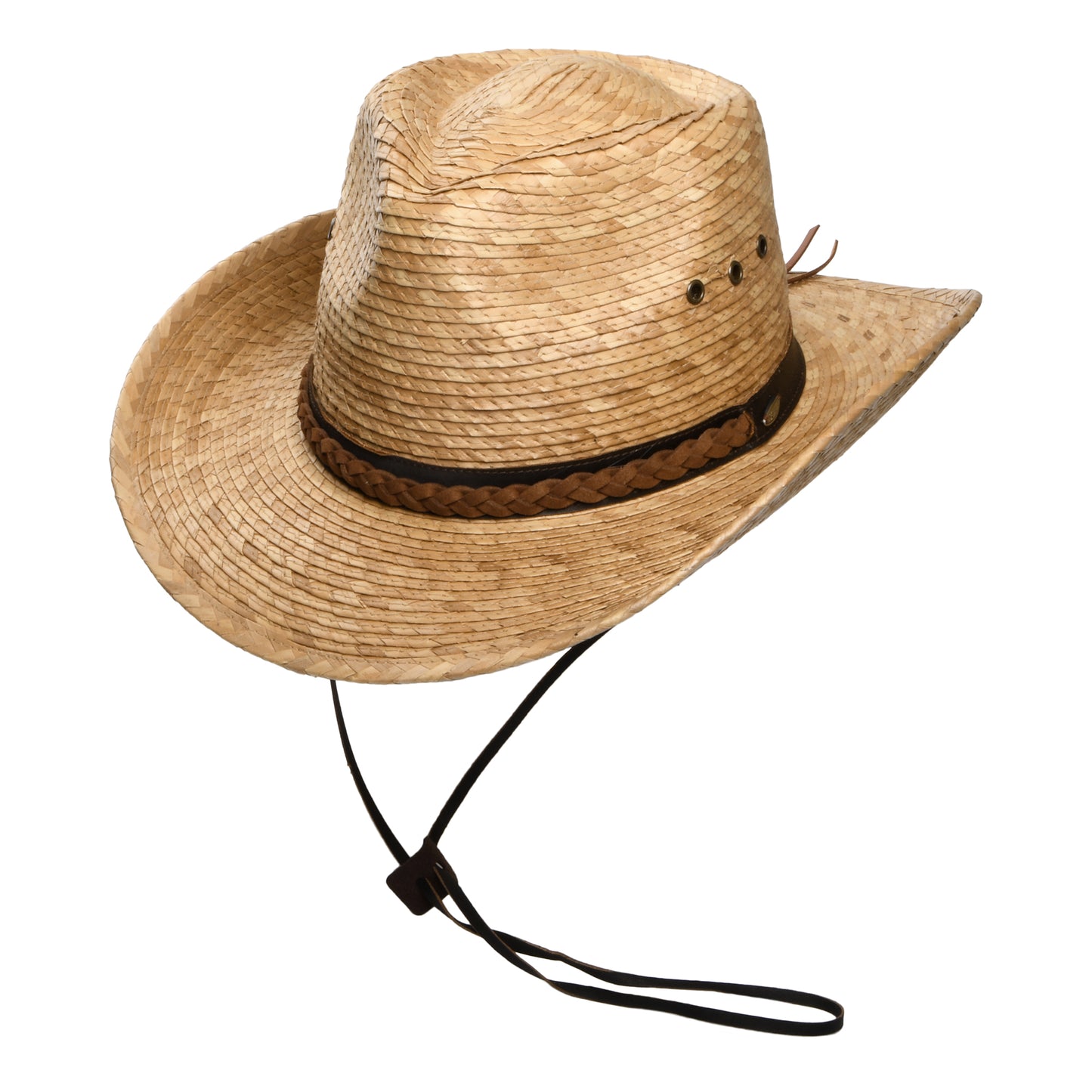Scala Hats Quinn Palm Straw Cowboy Hat - Toast