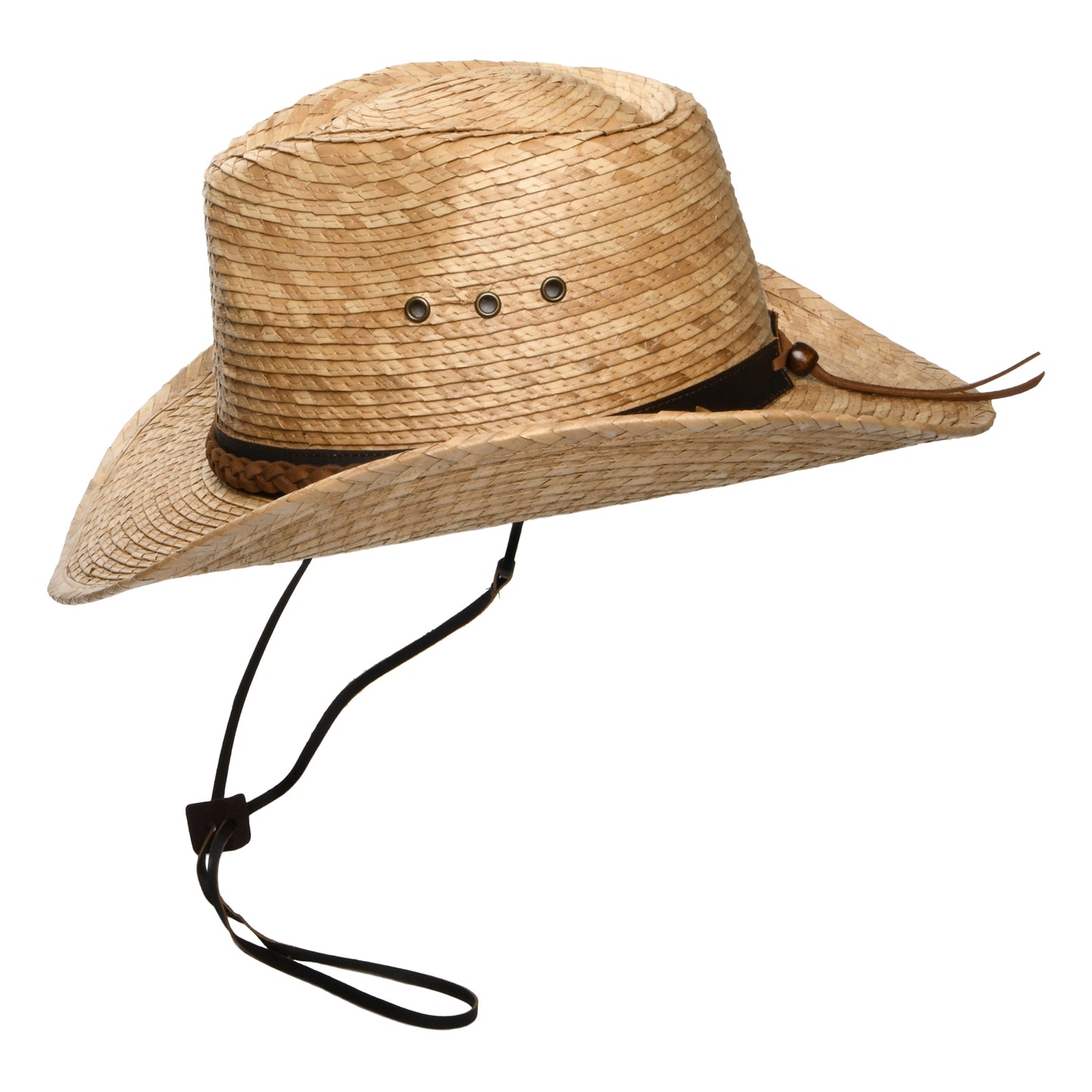 Scala Hats Quinn Palm Straw Cowboy Hat - Toast