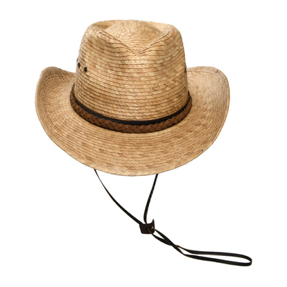 Scala Hats Quinn Palm Straw Cowboy Hat - Toast