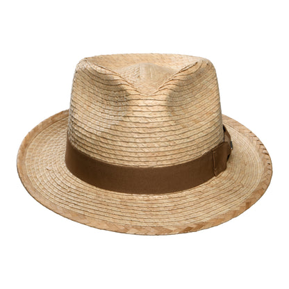 Scala Hats Landon Palm Straw Fedora Hat - Toast