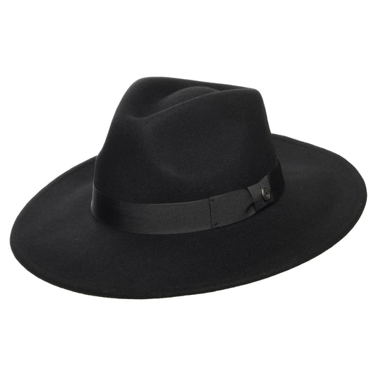 Jaxon & James The Author Wide Brim Fedora Hat - Black