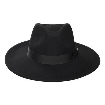 Jaxon & James The Author Wide Brim Fedora Hat - Black
