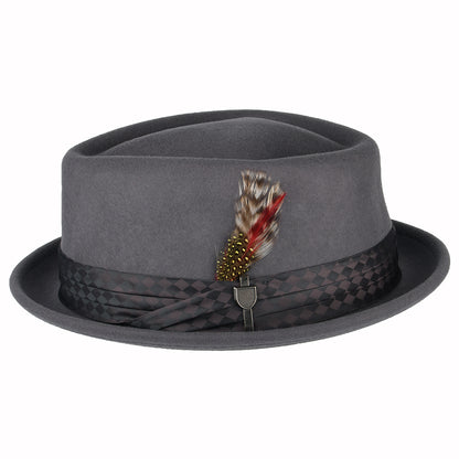 Brixton Hats Stout Wool Felt Pork Pie Hat - Mid Grey