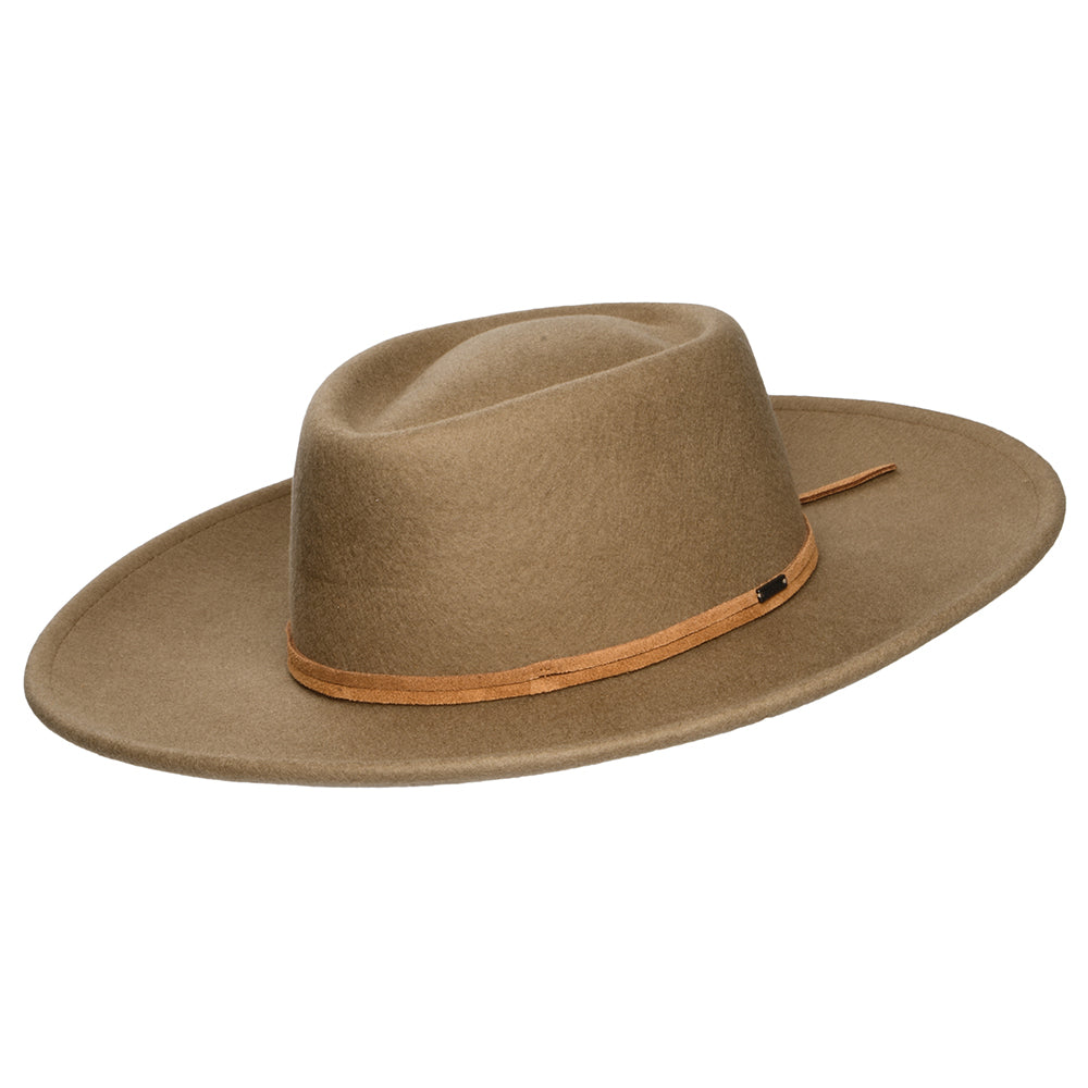 Brixton Hats Brenton Convertabrim Wool Felt Rancher Fedora Hat - Light Brown