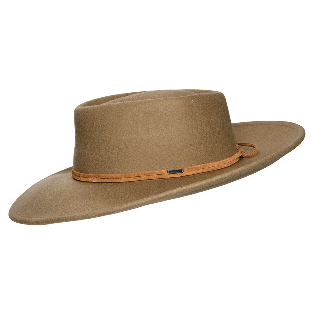 Brixton Hats Brenton Convertabrim Wool Felt Rancher Fedora Hat - Light Brown
