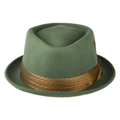 Brixton Hats Stout Wool Felt Pork Pie Hat - Light Moss-Coffee