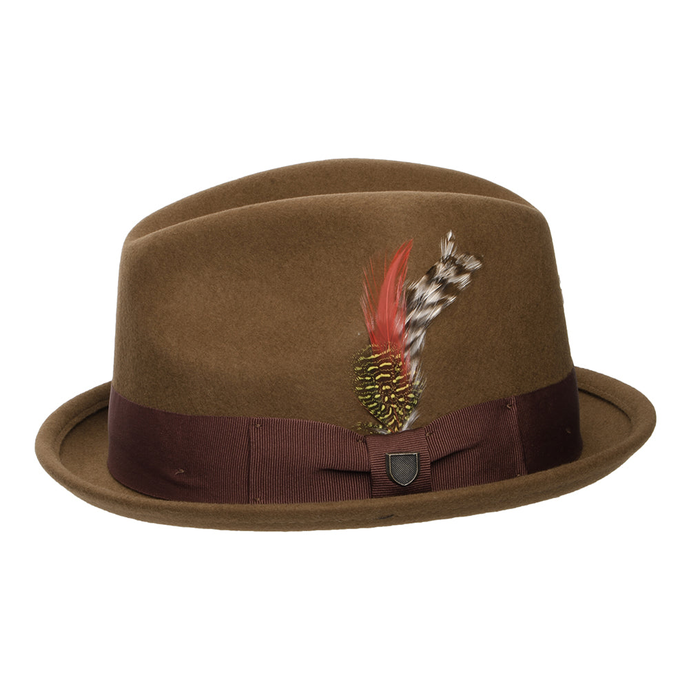 Brixton Hats Gain Wool Felt Trilby Hat - Coffee-Chestnut