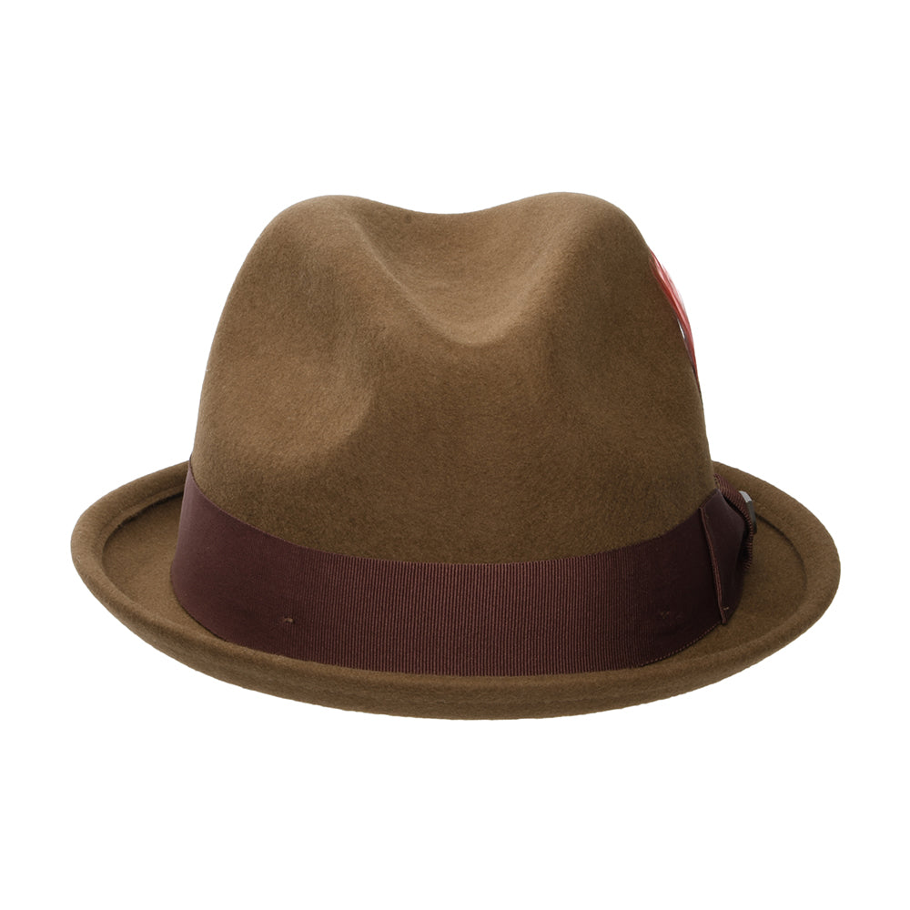 Brixton Hats Gain Wool Felt Trilby Hat - Coffee-Chestnut