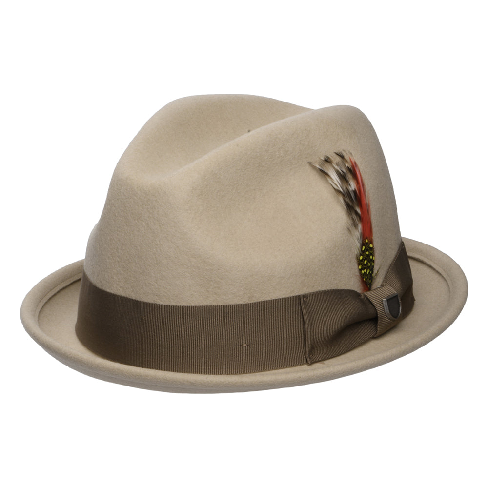 Brixton Hats Gain Wool Felt Trilby Hat - Sand-Light Brown