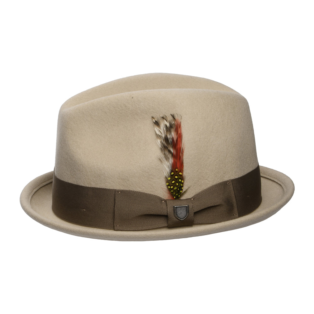 Brixton Hats Gain Wool Felt Trilby Hat - Sand-Light Brown