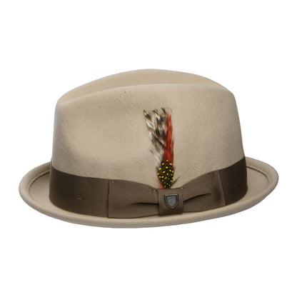 Brixton Hats Gain Wool Felt Trilby Hat - Sand-Light Brown