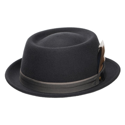 Stetson Hats Water Repellent Wool Felt Pork Pie Hat - Dark Grey