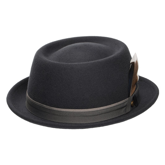 Stetson Hats Water Repellent Wool Felt Pork Pie Hat - Dark Grey