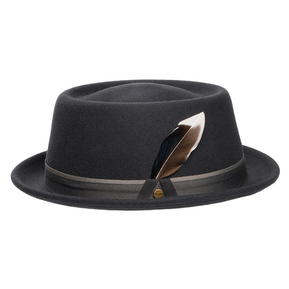 Stetson Hats Water Repellent Wool Felt Pork Pie Hat - Dark Grey