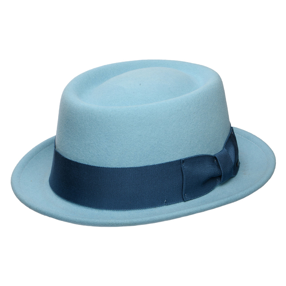 Bailey Hats Darron Crushable Water Repellent Wool Felt Pork Pie Hat - Light Blue