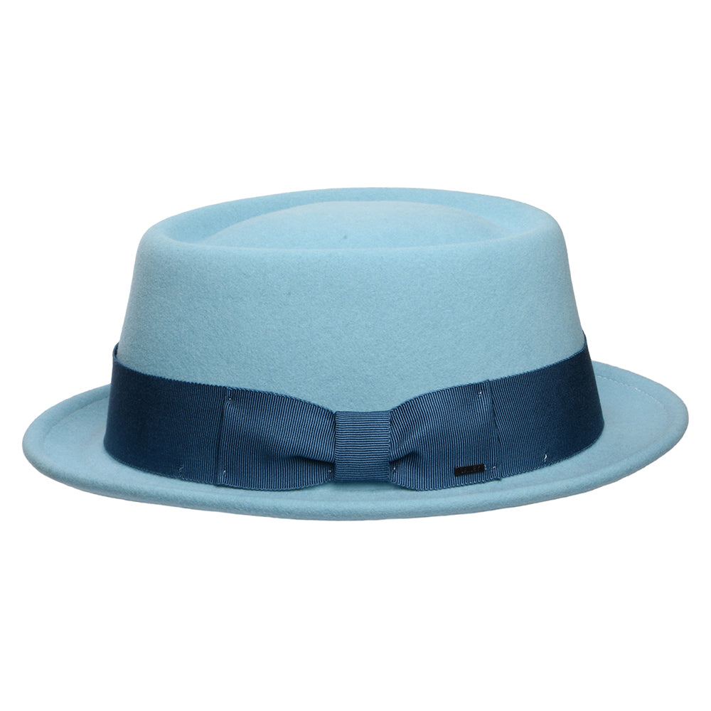 Bailey Hats Darron Crushable Water Repellent Wool Felt Pork Pie Hat - Light Blue