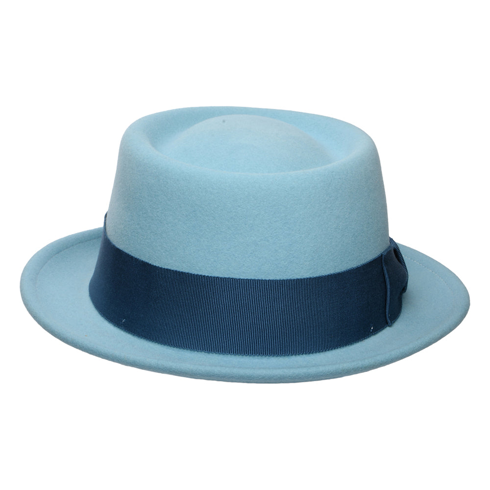 Bailey Hats Darron Crushable Water Repellent Wool Felt Pork Pie Hat - Light Blue