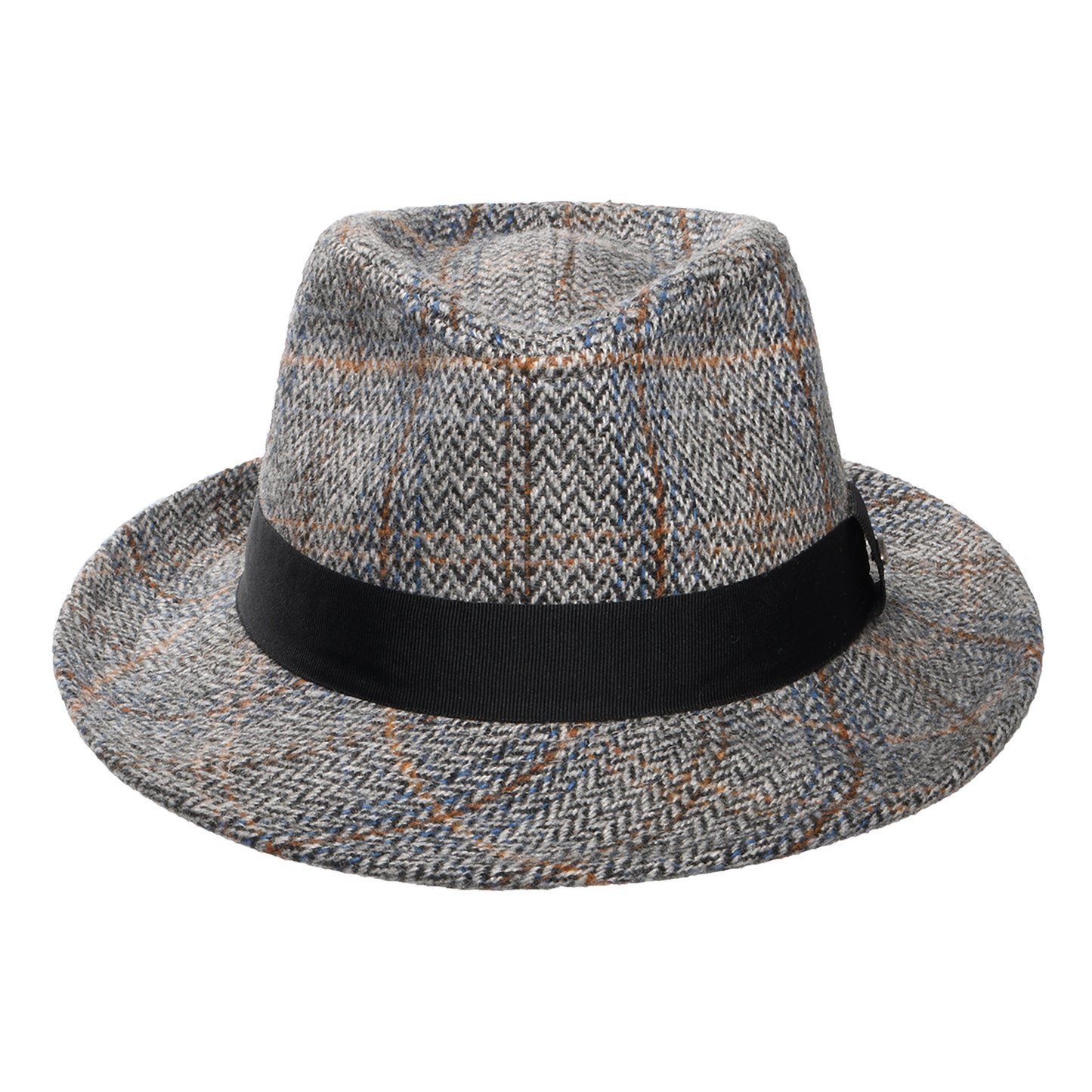 Scala Hats Barry Herringbone Wool Blend Fedora Hat - Grey