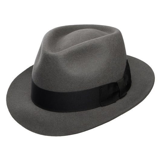 Denton Hats Manhattan Wool Felt Trilby Hat - Grey