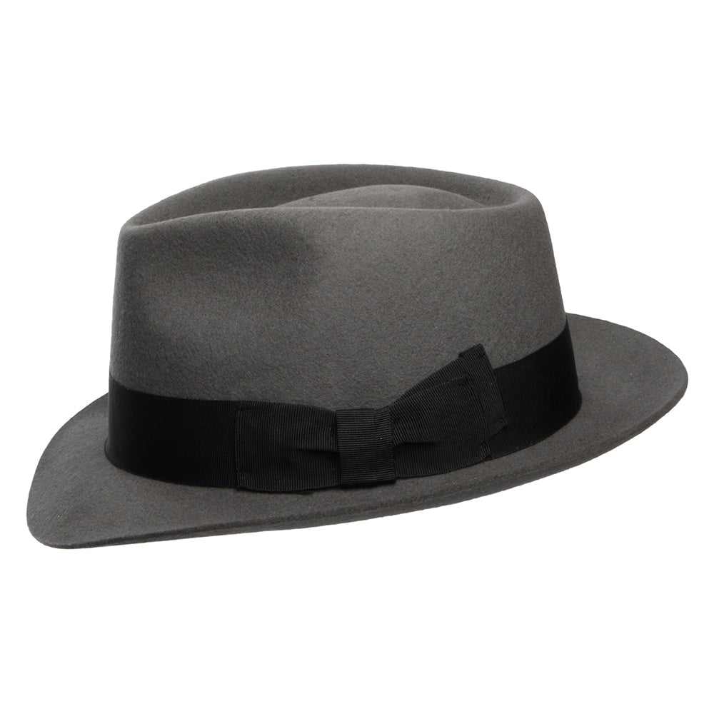 Denton Hats Manhattan Wool Felt Trilby Hat - Grey