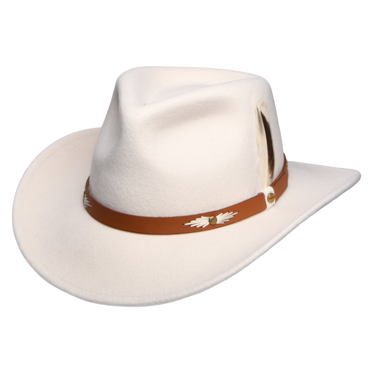 Stetson Hats Kadoka Crushable Water Repellent Wool Felt Cowboy Hat - Cream