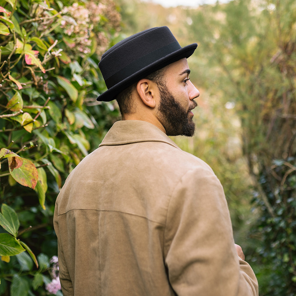 Jaxon & James Crushable Wool Pork Pie Hat - Black