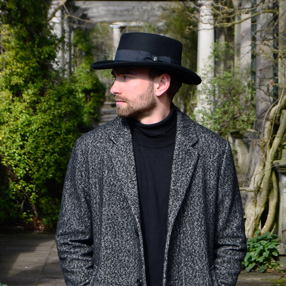 Jaxon & James Crushable Wool Felt Gambler Hat - Black