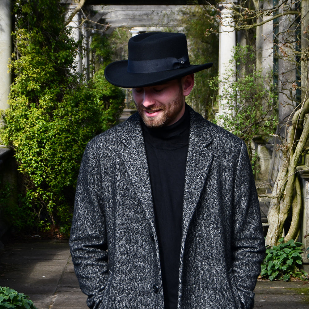 Jaxon & James Crushable Wool Felt Gambler Hat - Black