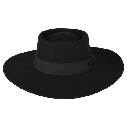 Scala Hats Hank Water Repellent Wool Felt Gaucho Hat - Black