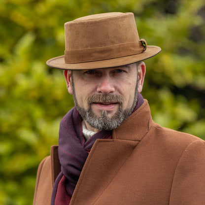 Denton Hats Suede Pork Pie Hat - Light Brown