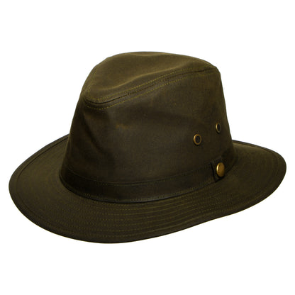 Barbour Hats Crayton Waxed Cotton Safari Hat - Olive