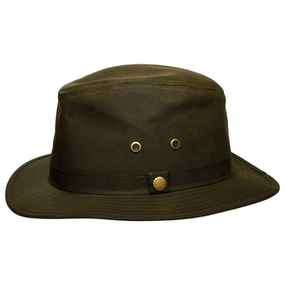 Barbour Hats Crayton Waxed Cotton Safari Hat - Olive