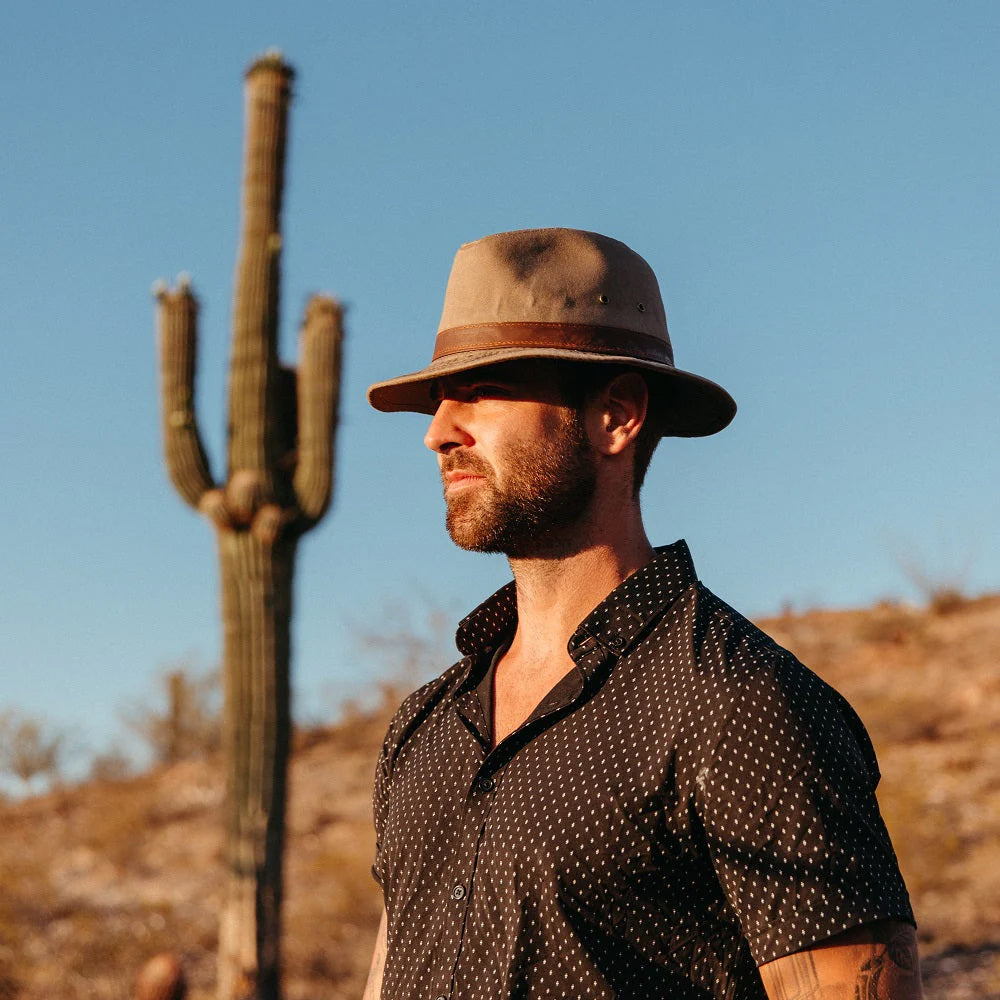 Dorfman Pacific Hats Cotton Shower Resistant Safari Hat - Khaki