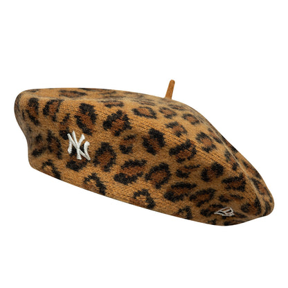 New Era New York Yankees Wool Beret - Leopard - Camel-White