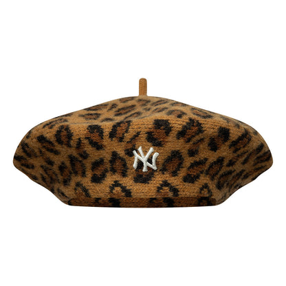 New Era New York Yankees Wool Beret - Leopard - Camel-White
