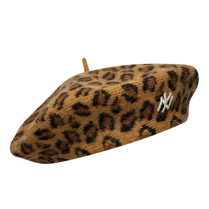 New Era New York Yankees Wool Beret - Leopard - Camel-White