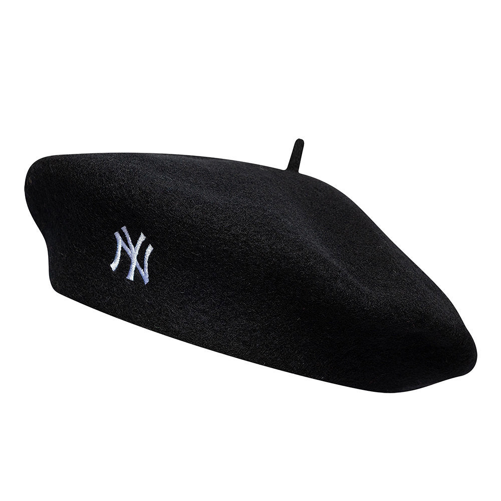 New Era New York Yankees Beret - Wool Script - Black-White