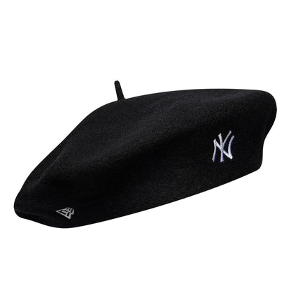 New Era New York Yankees Beret - Wool Script - Black-White