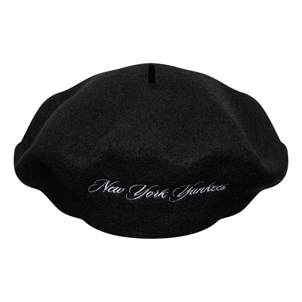New Era New York Yankees Beret - Wool Script - Black-White