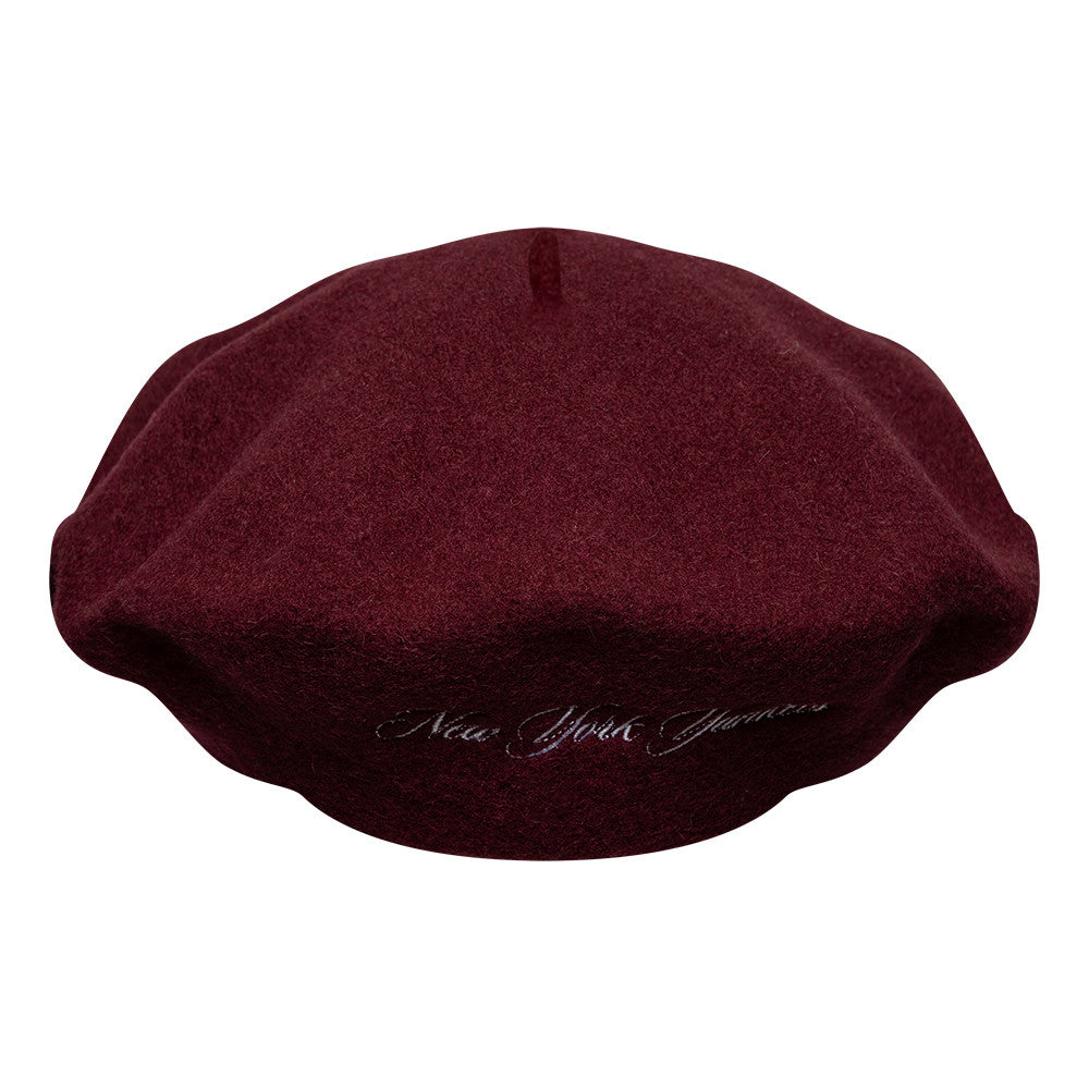 New Era New York Yankees Beret - Wool Script - Burgundy-White