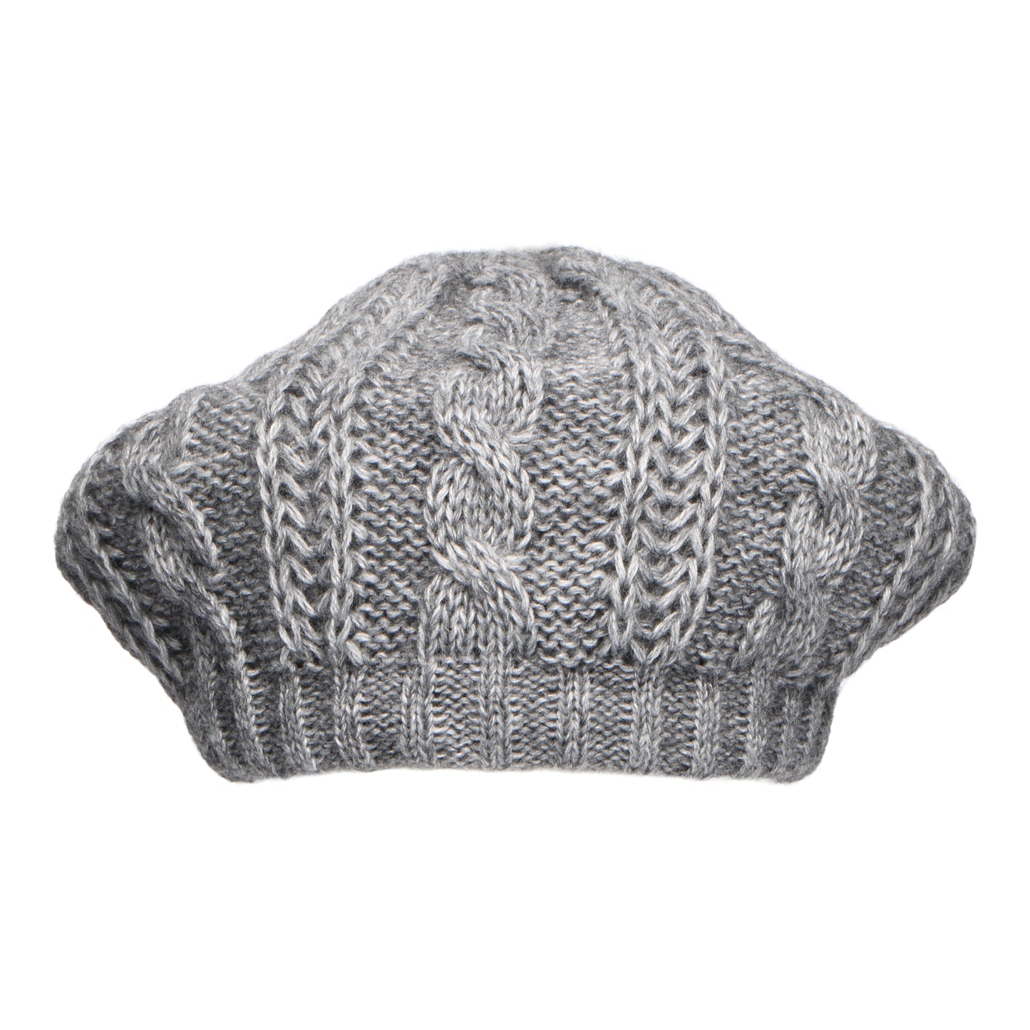 Whiteley Hats Cable Knit Beret - Pewter